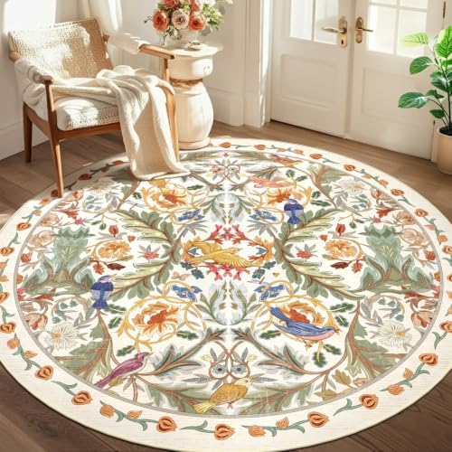 nesrt Round Washable Area Rugs 6Ft by nesrt