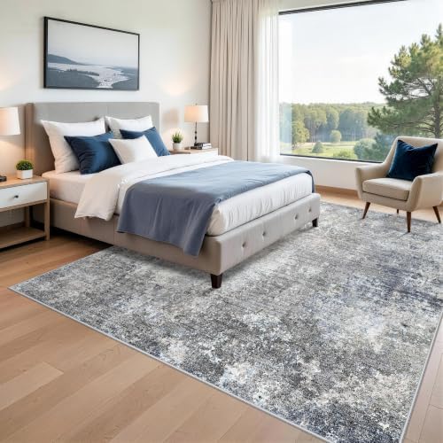 10x10 Square Living Room Rug – Washable Modern Abstract Large Rug - Image 3