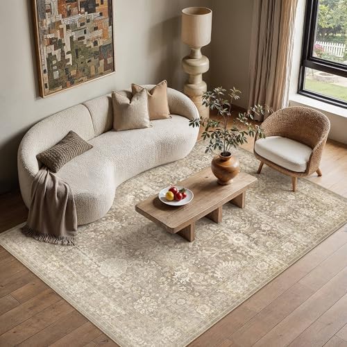 HUGEAR Area Rugs 3x5 Beige Vintage Rug - Image 2