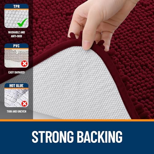 OLANLY Large Bathroom Rugs 70x46, Extra Soft Absorbent Chenille Bath Rugs - Image 6