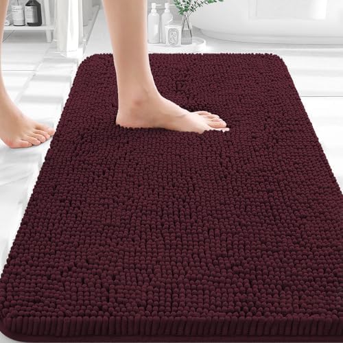 OLANLY Bathroom Rugs 35x24, Extra Soft Absorbent Chenille Bath Rugs by OLANLY