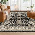 Black Washable Square 5x5 Rug: Ultra Soft Living Room Area Rug Under Sofa by TOPRUUG