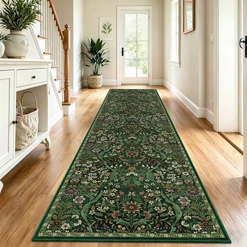 3x12 Floral Runner Rug for Kitchen Washable Hallway Runner Rug - Image 2