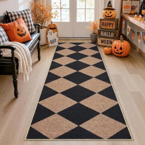 Garvee 2x6 Easy Jute Porch Rug Modern Geometric Runner Rug by Garvee