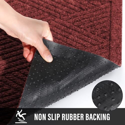 HIYARD Sturdy Front Door Mat, Absorbent Muddy Dirt Resist Welcome Door Mats - Image 4