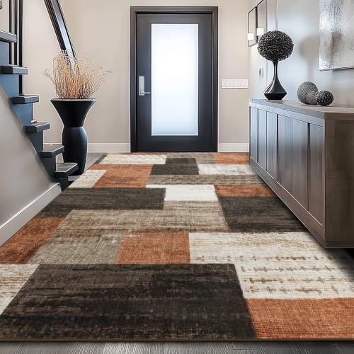 Modern Geometric Patchwork Indoor Area Rug - Image 4