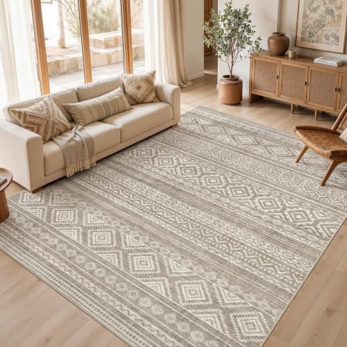 cotiled Boho 7x10 Area Rug for Living Room: Large Moroccan Washable Rug by COTILED