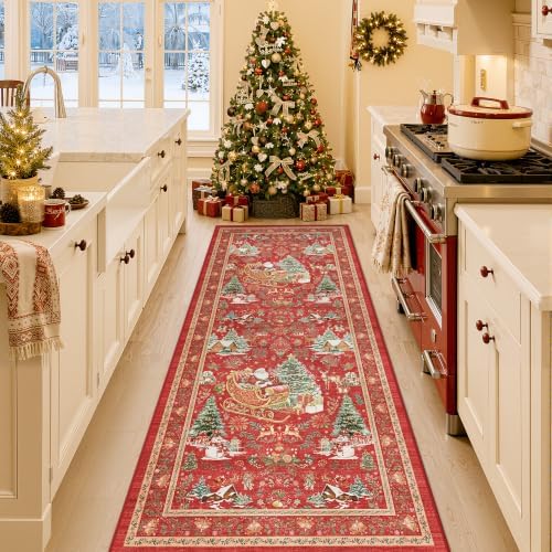 Christmas Kitchen Rugs 2x6 Runner Rug Washable Rugs by Restydon