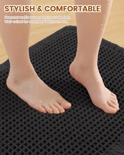 Smiry Waffle Bath Mat 59X35, Extra Soft Absorbent Bathroom Rugs - Image 4