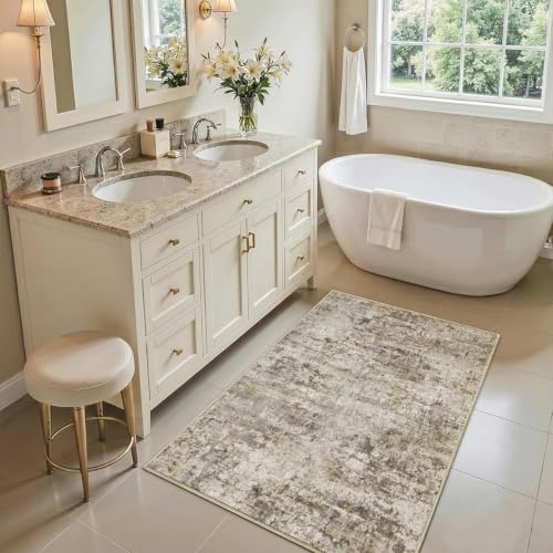 2x3 Area Rug Washable Abstract: Non Slip Throw Rugs - Image 5