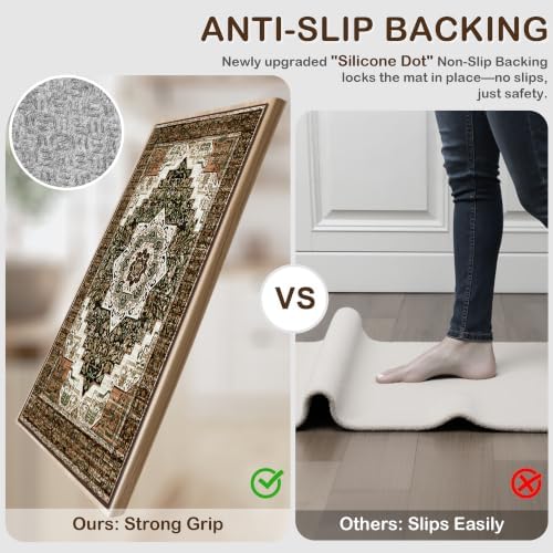 Kitchen Rugs Sets of 3 100% Non Slip Washable Kitchen Mats - Image 3