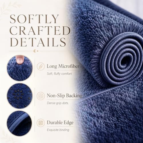 2x6 Dark Blue Fluffy Runner Rug - Image 6