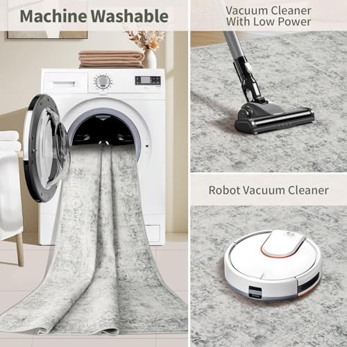 Rugxara Grey Area Rugs 5x7 Washable Rug - Image 6