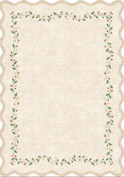 GarveeHome Christmas Rug 2x3 Beige Scalloped Washable Doormat by GarveeHome