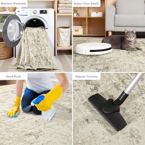 Toneed 3x5 Washable Non Slip Abstract Area Rugs - Image 7
