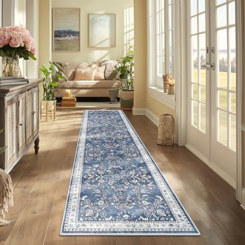 Yamaziot 2x8 Washable Hallway Runner Rug Non Slip Floral Carpet - Image 3