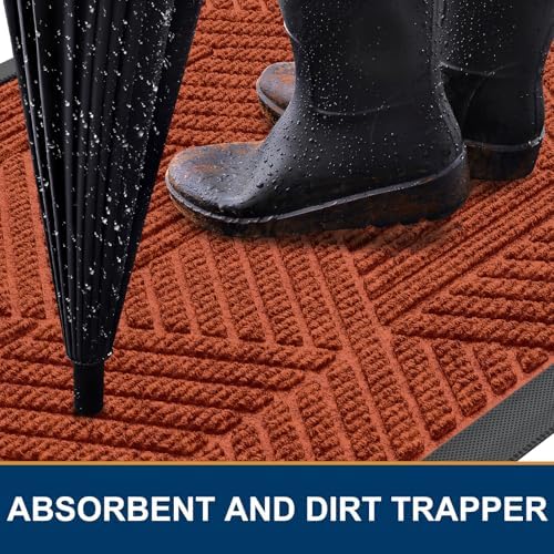 Smiry Front Door Mat Outside Entrance, Low Profile Rubber Doormat - Image 3