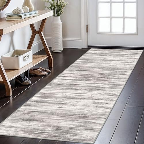 KOZYFLY Modern Kitchen Runner Rug 2x6 Washable Rug Runner Grey Beige by KOZYFLY