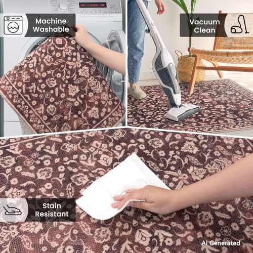 Washable Vintage 2x7 Runner Rug Non Slip Runners - Image 6