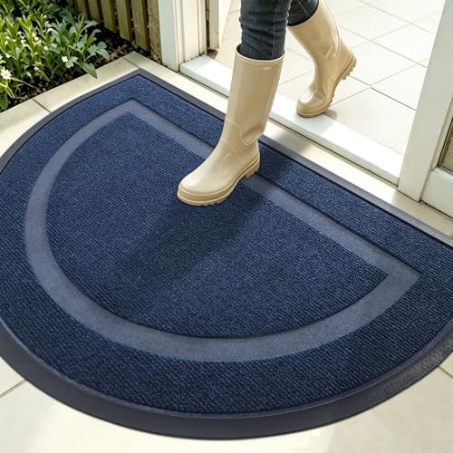 OLANLY Half Circle Front Door Mat Outside 35x23 All-Season Rubber Doormat by OLANLY