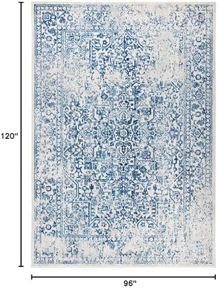 SAFAVIEH Evoke Area Rug 8x10, Large Ivory & Navy EVK256N - Image 2
