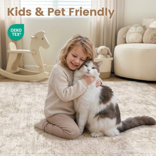 cotiled 6x9 Area Rug for Living Room, Abstract Washable Carpet - Image 3