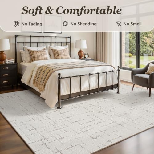 Engiw-Cream White Neutral 8x10 Area Rug - Image 3