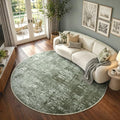 6ft Round Abstract Washable Area Rug by Cuzwlovita