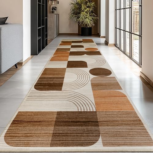 Soft Modern Geometric Abstract Machine Washable 2x6 Runner Rug - Image 7