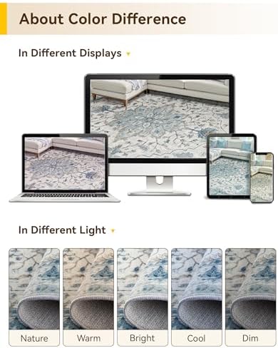 RELEANY Washable Area Rug, Square 7'x7' - Image 6