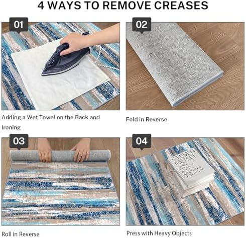 Lansny Abstract 3x10 Runner Rug Washable Runners - Image 4