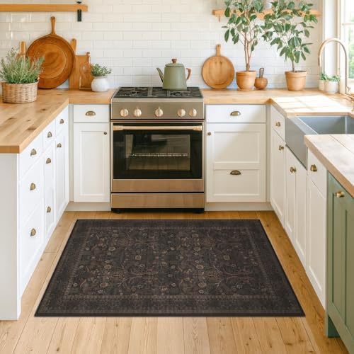 3x5 Rustic Brown Large Entry Way Area Rugs Indoor Washable - Image 3