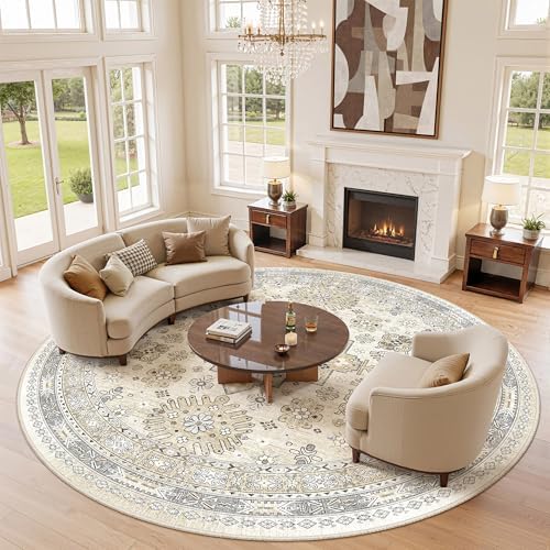 zesthome 9ft Round Rug, Large Circle Rug by Zesthome
