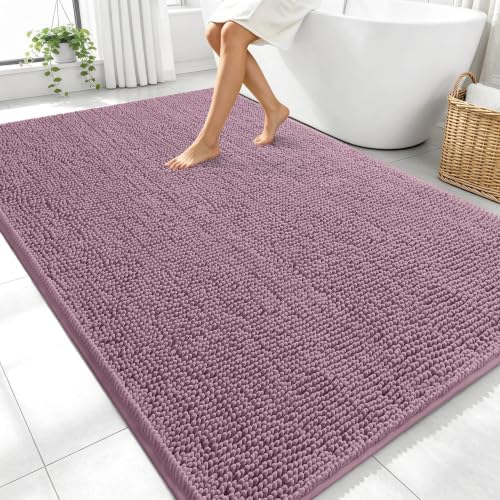 OLANLY Large Bathroom Rugs 70x46, Extra Soft Absorbent Chenille Bath Rugs by OLANLY