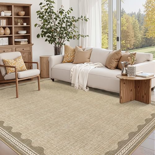 Garvee Modern Bordered Rugs for Living Room 8x10 Large Washable Rug Jute - Image 3