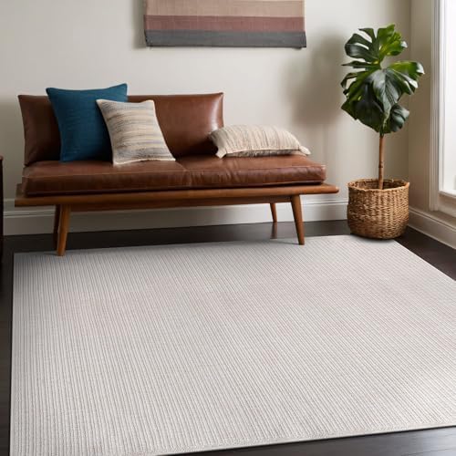 Beverly Rug Easy Jute Off White Rug 8x10 Solid Washable Durable Outdoor Indoor - Image 6