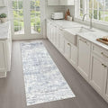 LOONGRUG Runner Rug 3x8 Washable Non-Slip Kitchen Neutral Rug Blue by LOONGRUG