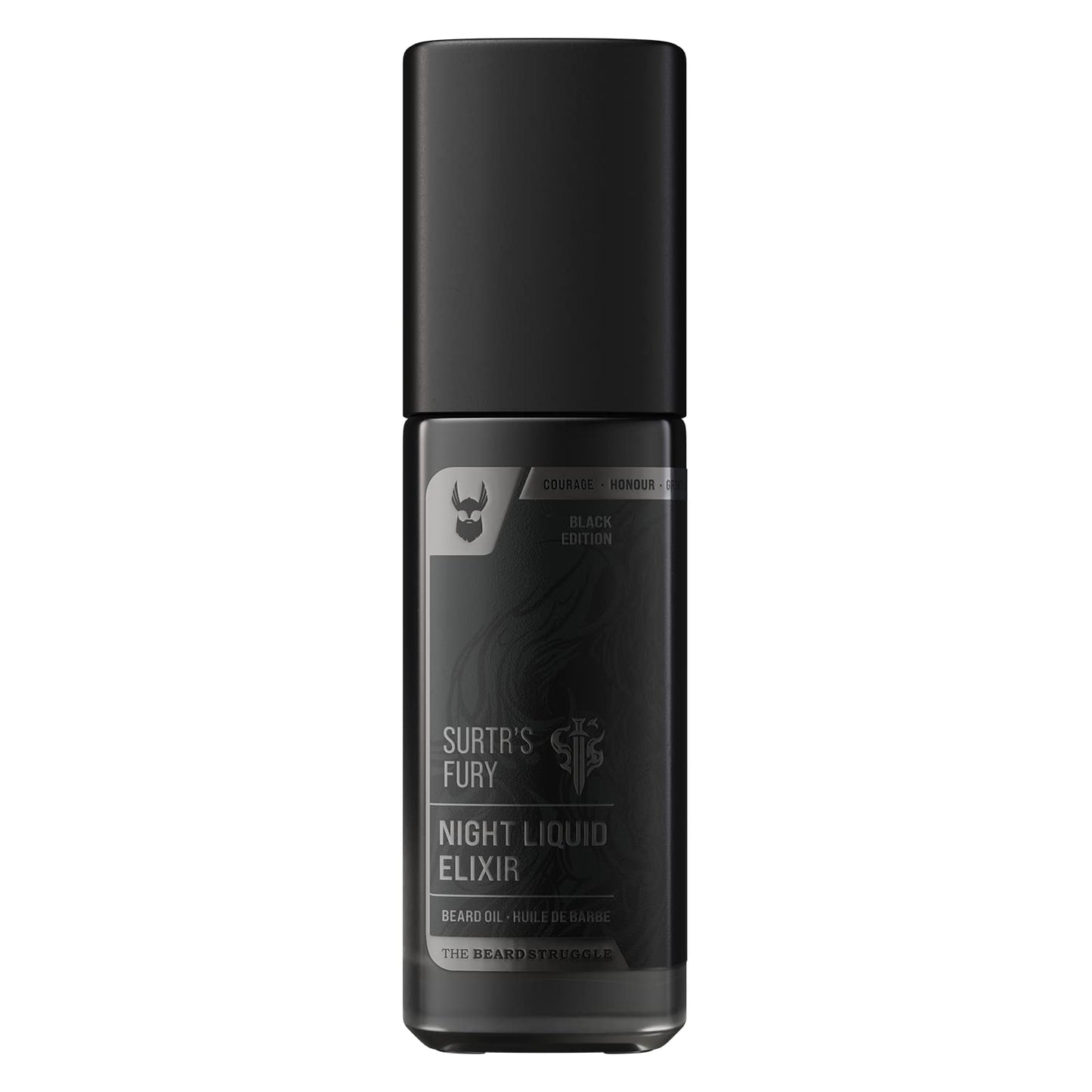 The Beard Struggle Night Liquid Elixir Beard Oil - Platinum Collection - Surtr's Fury (1 Fl oz) - Beard Oil for Men - Natural Blend for Softens, Moisturizing, & Healthier Beard Growth