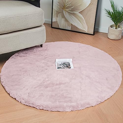 ORINOVA Pink Boho Faux Rabbit Fluffy Fur Rugs by ORINOVA