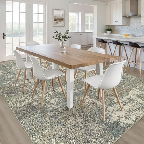 LOONGRUG 8x10 Area Rugs Washable Neutral Modern Living Room Rug Green Brown - Image 5