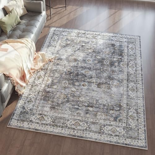 Rugcomf Area Rug 4x6 Washable Non Slip Vintage by Rugcomf
