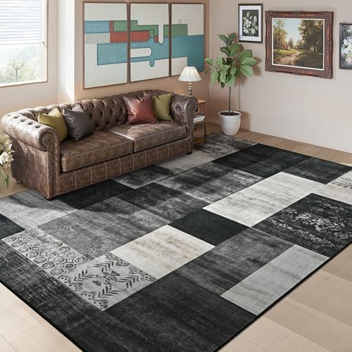 Tepook 4x6 Area Rugs for Living Room, Washable Large Geometric Bedroom Rug - Image 2