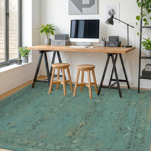 Turquoise 8x10 Washable Area Rugs - Image 6