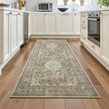Green Washable Vintage Runner Rug, 2x6 Boho Bedroom Area Rugs, Soft Non Slip by VisittheFlagover