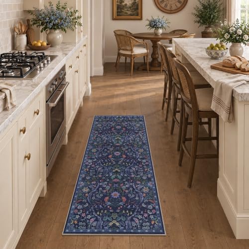 2x5 Floral Runner Rug for Hallway Washable Kitchen Runner Rug by NakedCloud