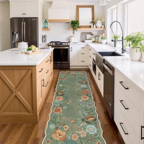 Lahome Floral Runners for Hallways Non Slip, 2X6 Washable Kitchen Runner - Image 2