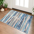 Lansny Abstract 2x3 Area Rug Small Washable Entryway Rug Non Slip Door Mat by lansny