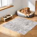 3x3 Square Washable Area Rug: Abstract Low Pile Entryway Rugs GrayCream by Puino