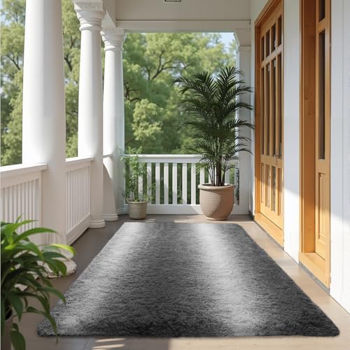 Zentavio Grey White Gradient Area Rugs - Image 6