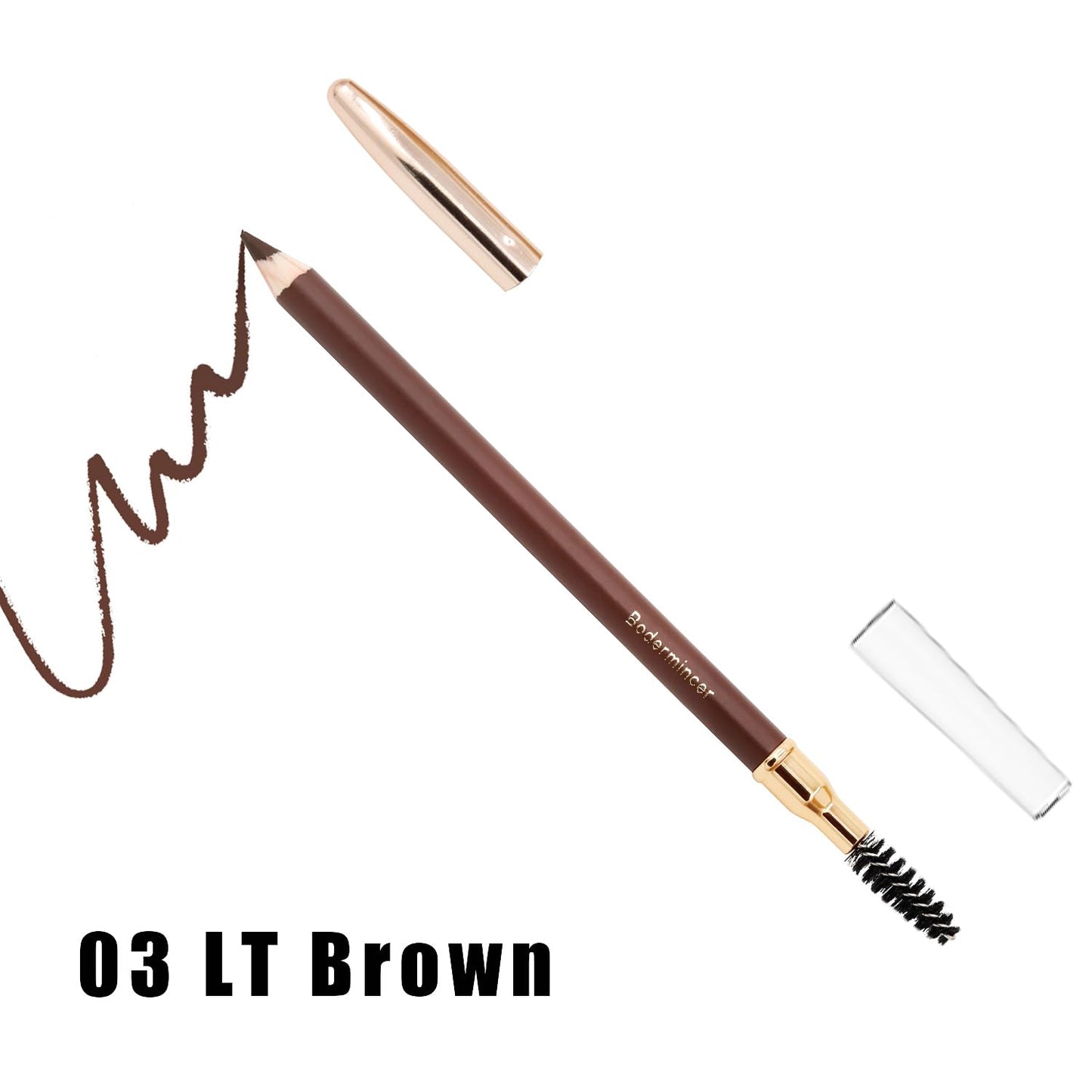 BODERMINCER 1pcs Eyebrow Pencil Longlasting Waterproof Durable Liner Eyebrow 5 Colors to Choose (3# Light Brown)